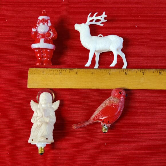 Vintage Hard Plastic Celluloid Christmas Ornaments & Bulbs - Lot of 4-  RARE - Picture 4 of 13